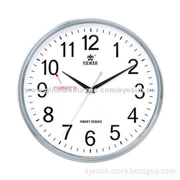 P2P Hidden Clock Camera with Motion Sensor, Adjustable Camcorder Pixels and Wi-Fi Function